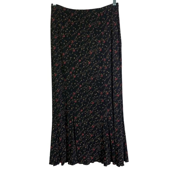 RL RICHARD Skirt Medium Y2K 90's Floral Elastic Waist Midi Phoebe Zooey Gilmore - Picture 1 of 12